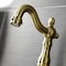 Kingston Brass Bridge Bathroom Faucet with Brass Pop-Up, Brushed Brass KS7977BPL - alternate 4